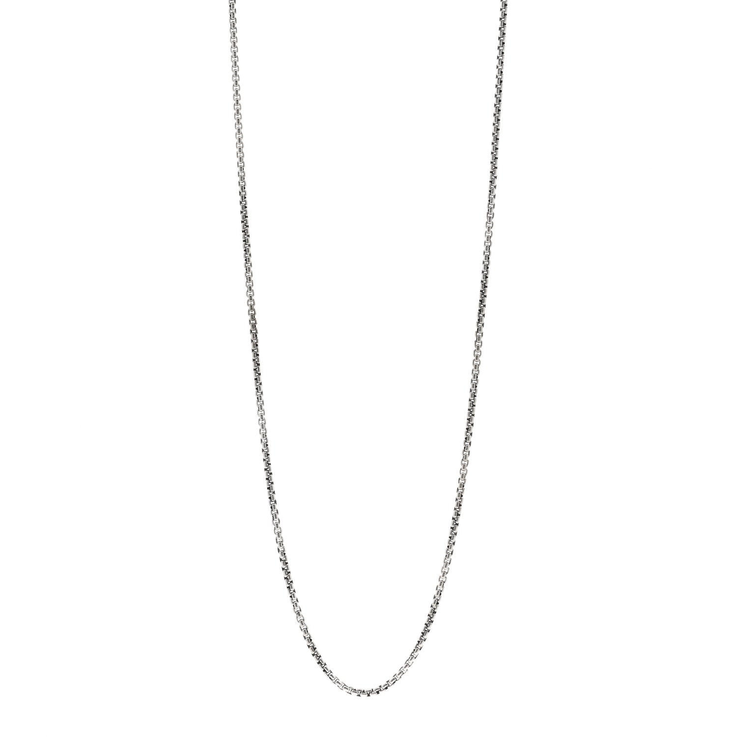 David Yurman Sterling Silver 2.7mm Box Chain Slider Necklace 1 of 4