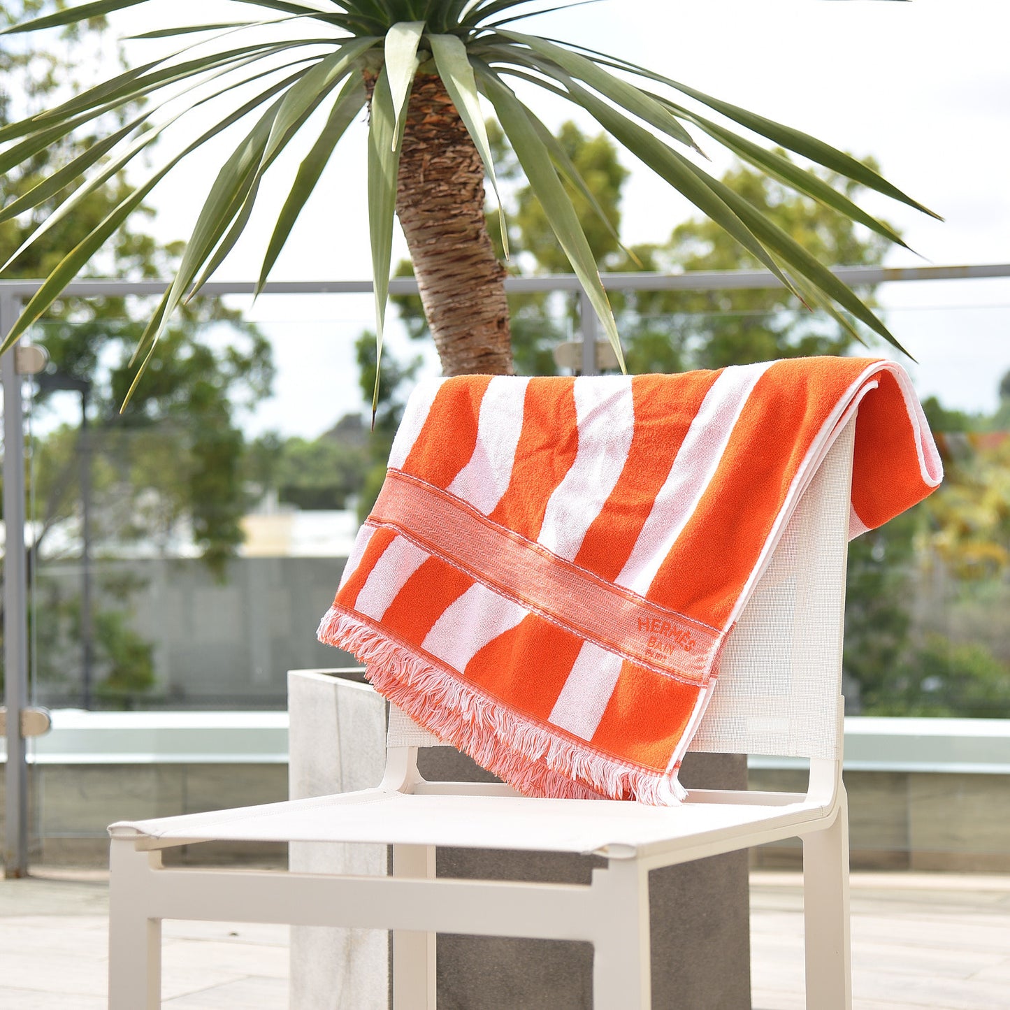 Cotton Terry Striped Beach Towel