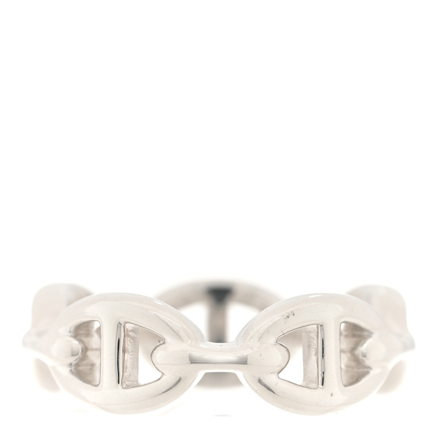Hermes Sterling Silver PM Chaine d'Ancre Enchainee Band Ring 55 7.25 3 of 6