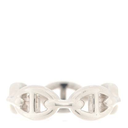 Hermes Sterling Silver PM Chaine d'Ancre Enchainee Band Ring 55 7.25 3 of 6