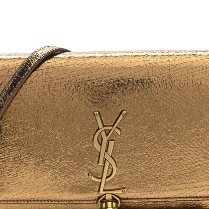 Saint Laurent Metallic Calfskin Classic Monogram Kate Tassel Chain Wallet Gold 7 of 10