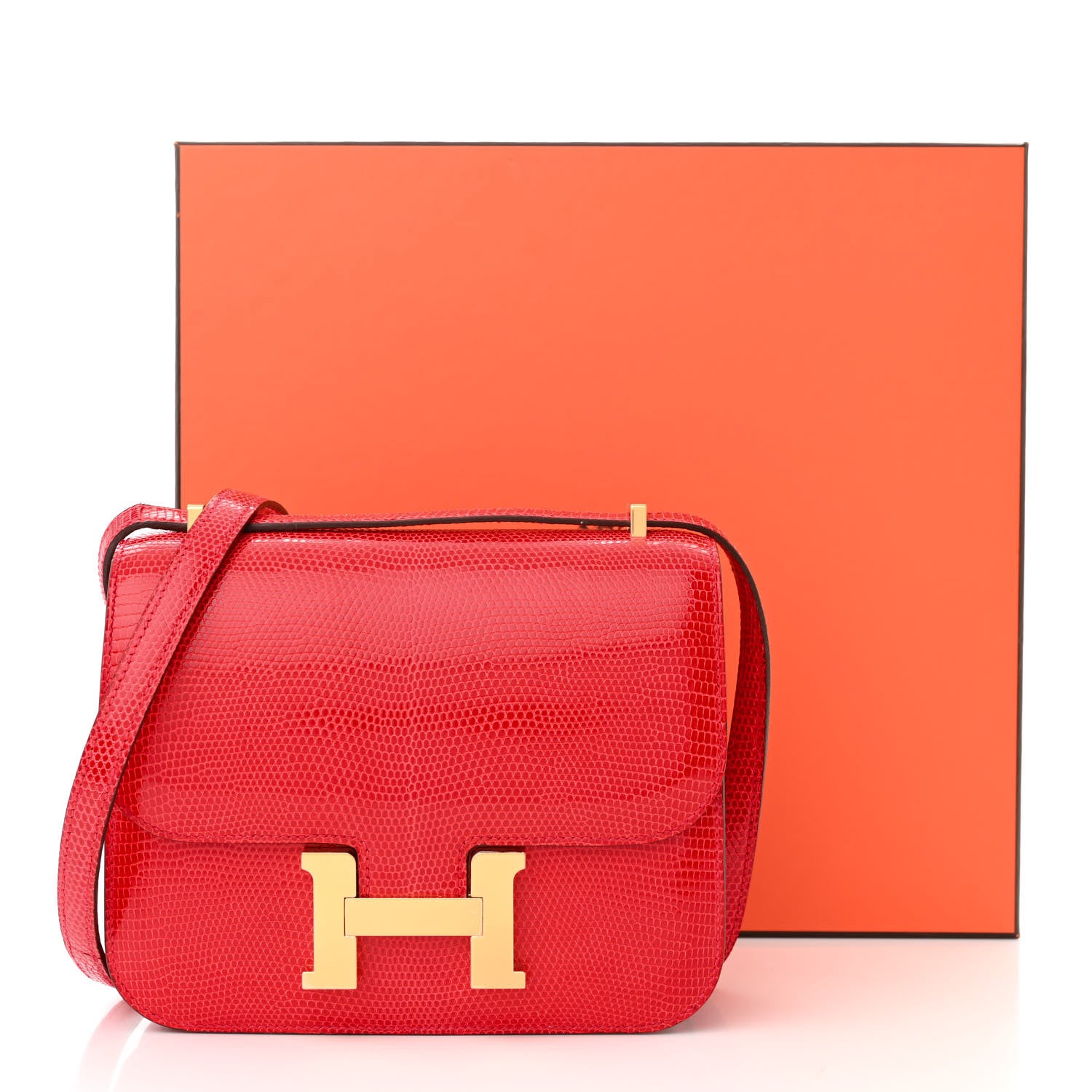Hermes Lizard Constance 18 Rouge Moyen 12 of 12