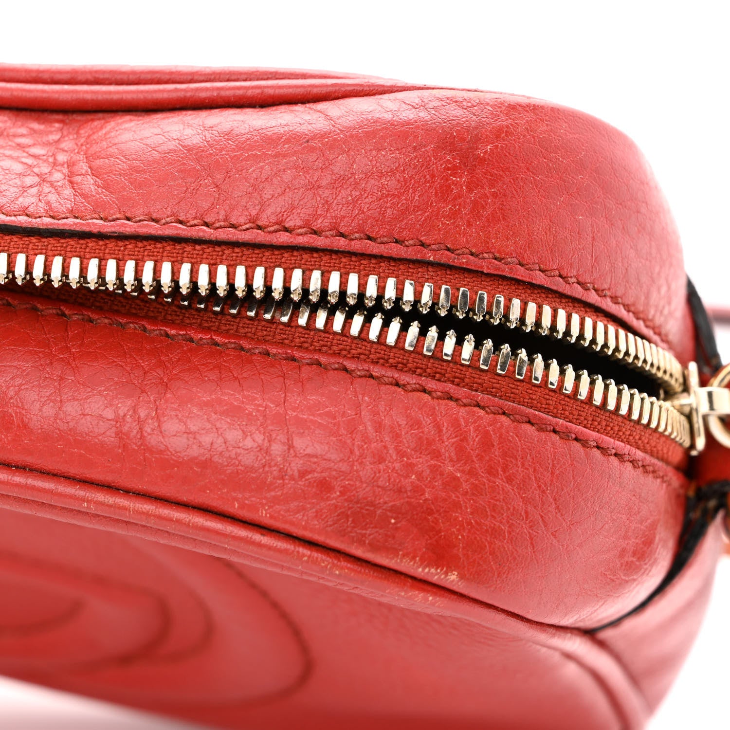 Gucci Pebbled Calfskin Small Soho Disco Bag Tabasco Red 14 of 18