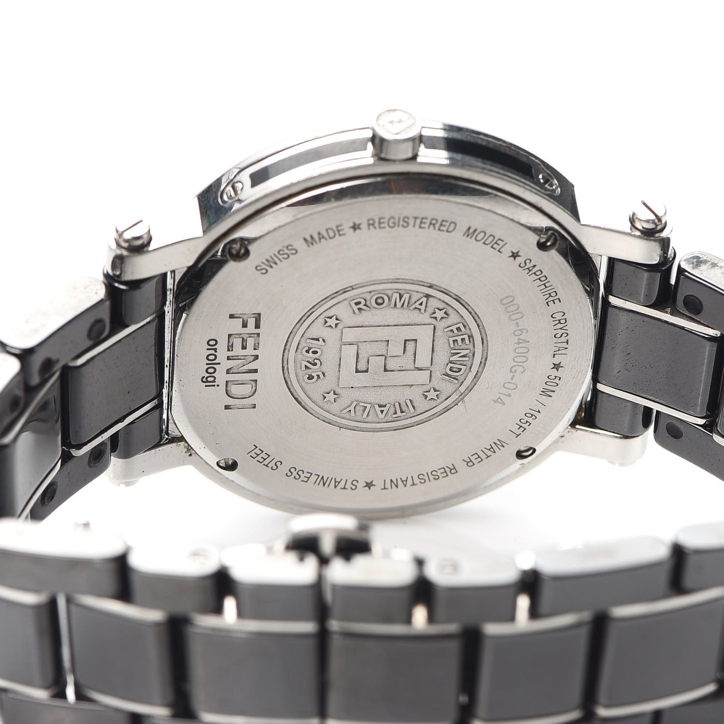 Stainless Steel Ceramic 38mm Round Quartz Watch Black