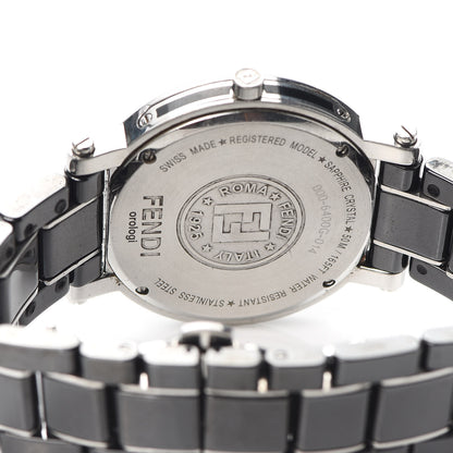 Fendi Stainless Steel Ceramic 38mm Round Quartz Watch Black 4 of 5