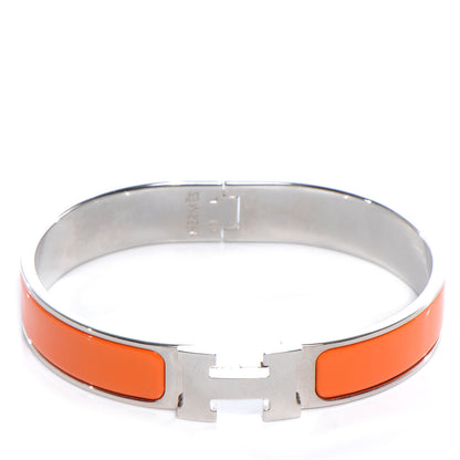 Hermes Narrow Enamel Clic Clac H Bracelet GM Orange 1 of 5