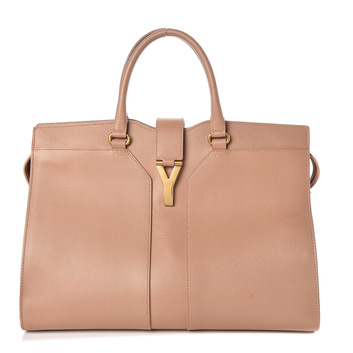 Textured Calfskin Large Cabas ChYc Beige