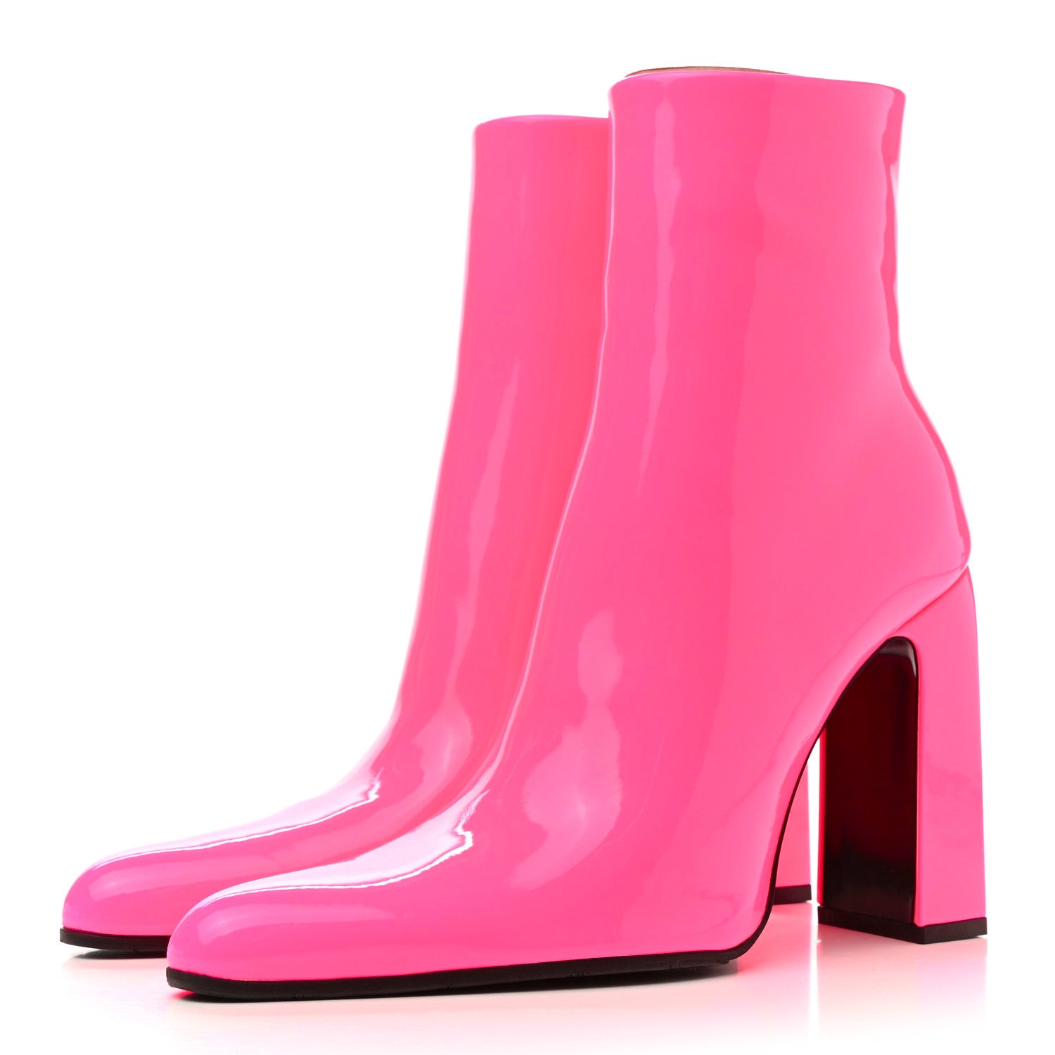 Balenciaga Glossy Patent Ankle Boots 38 Pink Fluo 3 of 8