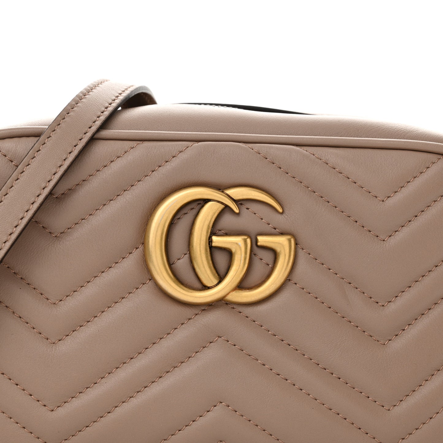 Calfskin Matelasse Small GG Marmont Chain Shoulder Bag Porcelain Rose