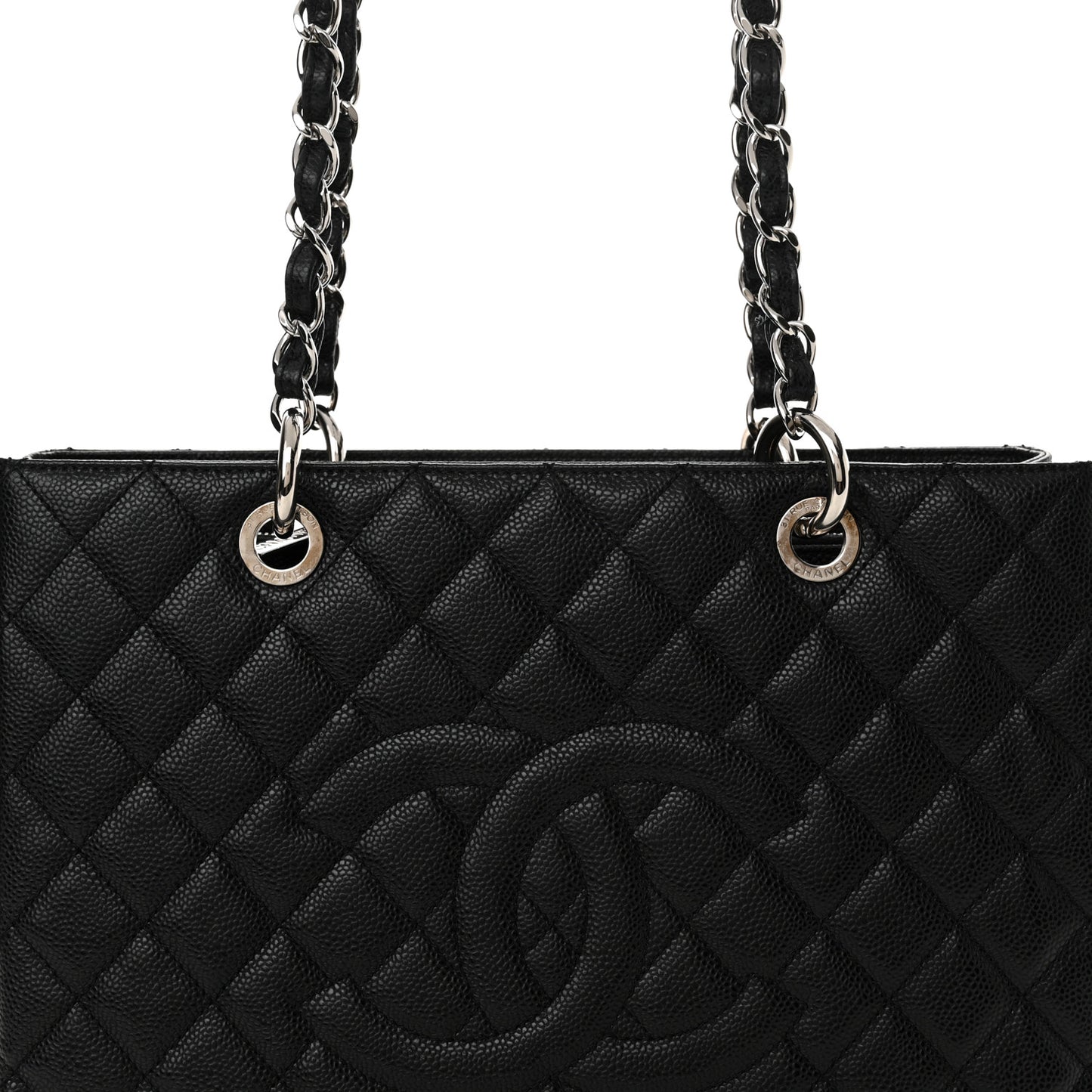Caviar Quilted Grand Shopping Tote GST Black