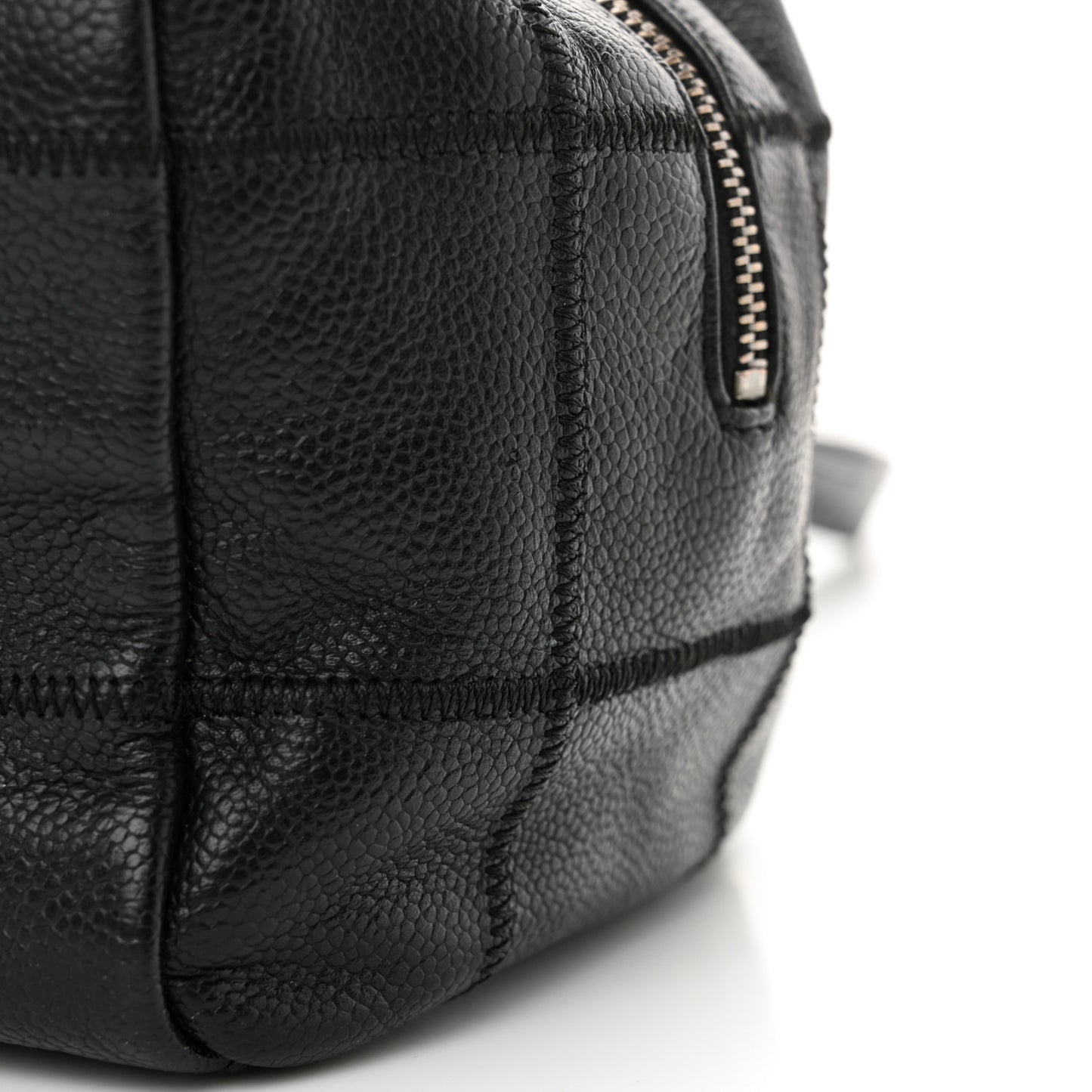 Caviar Square Stitched Bowler Black