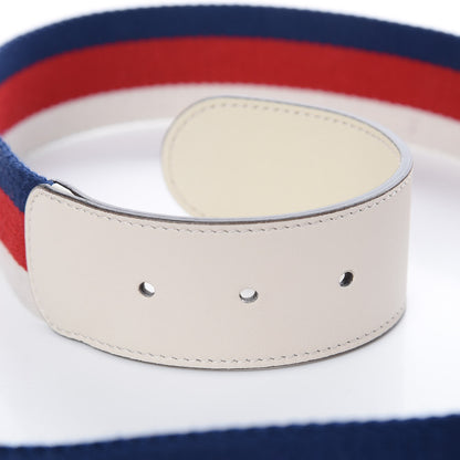 Gucci Nylon Calfskin Sylvie Web Double G 40mm Belt 90 36 Mystic White Hibiscus Red Maritime 6 of 6
