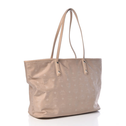 MCM Nylon Monogram Medium Dieter Shopper Tote Beige 3 of 10