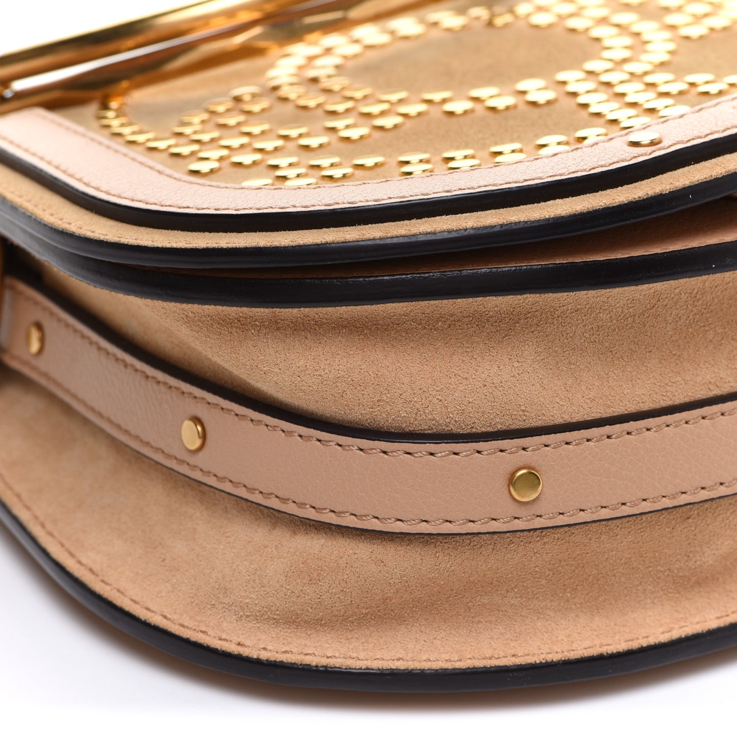Calfskin Suede Small Constellation Studs Nile Bracelet Bag Blush Nude