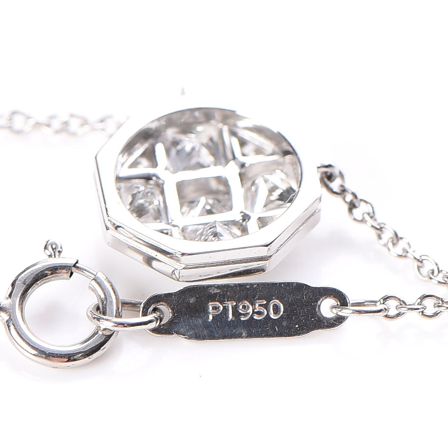 Platinum Diamond Mosaic Pendant Necklace