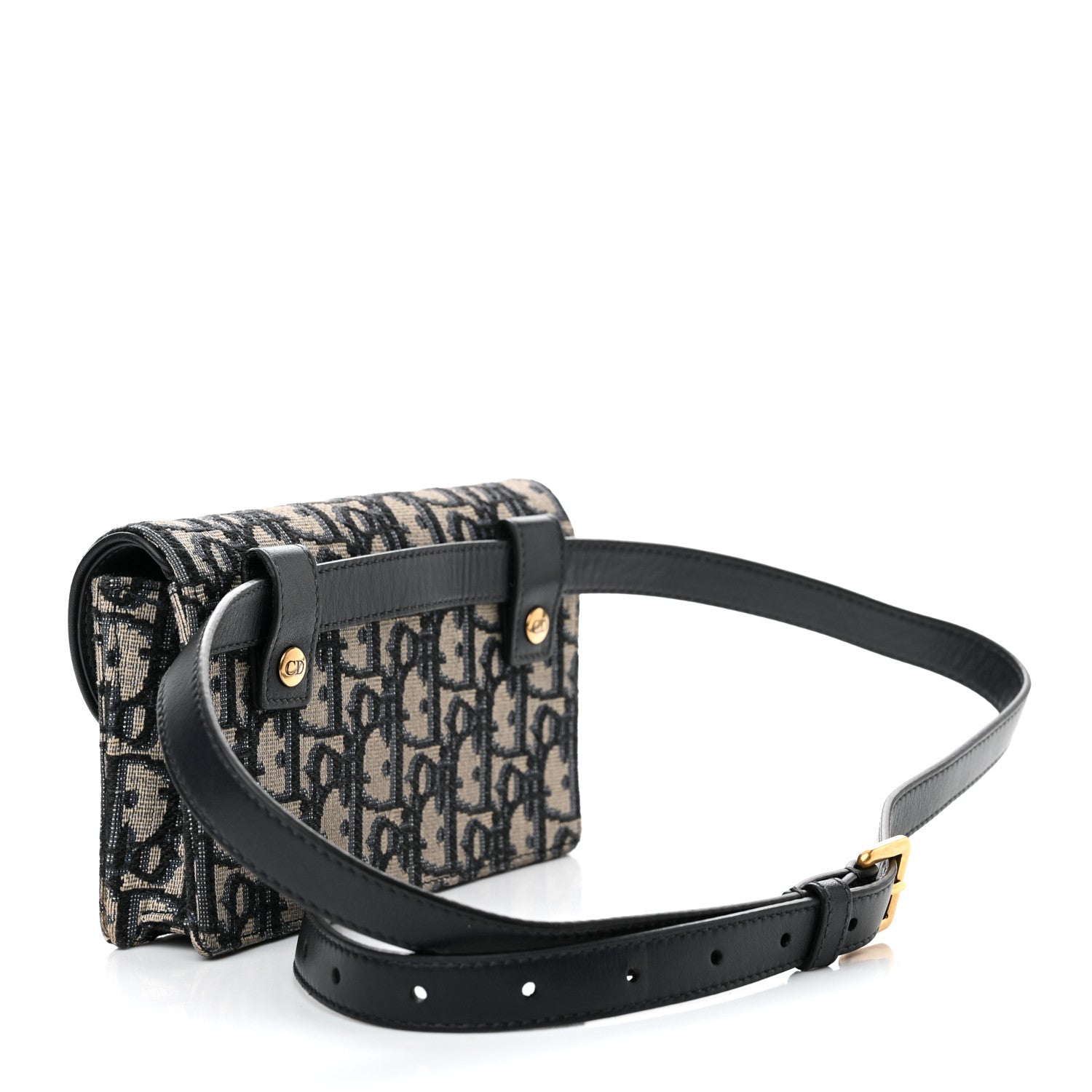 Christian Dior Oblique Saddle Belt Bag Blue 3 of 17