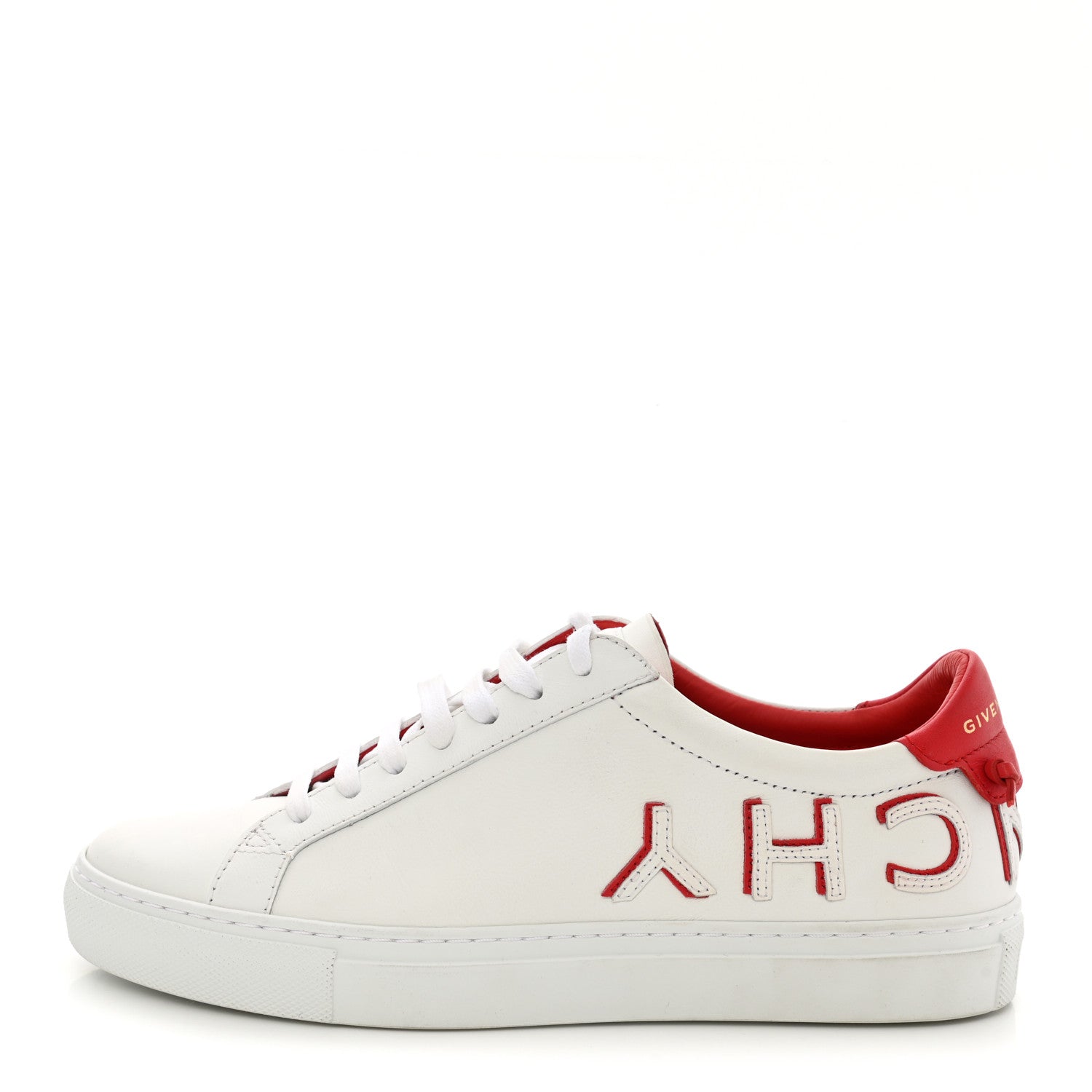 Givenchy Calfskin Reverse Logo Urban Street Sneakers 37.5 White Red 1 of 9