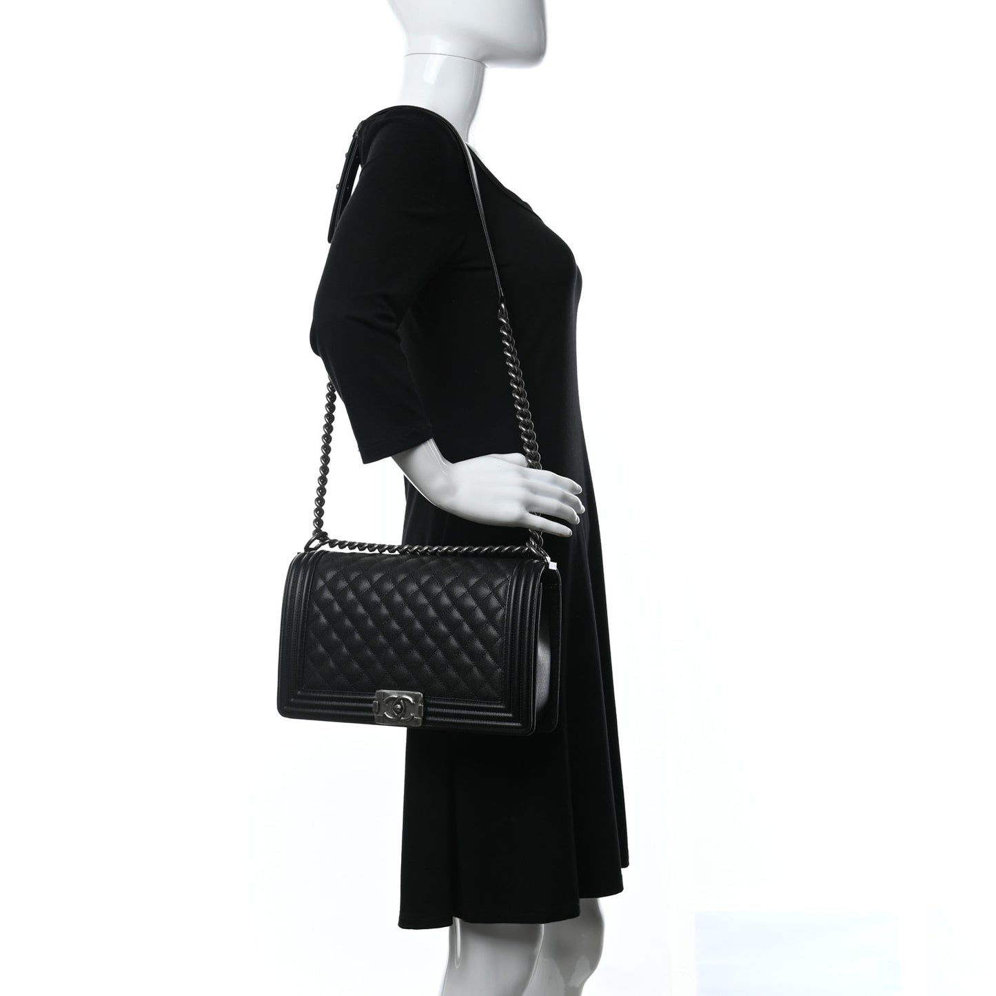 Caviar Quilted New Medium Boy Flap Black