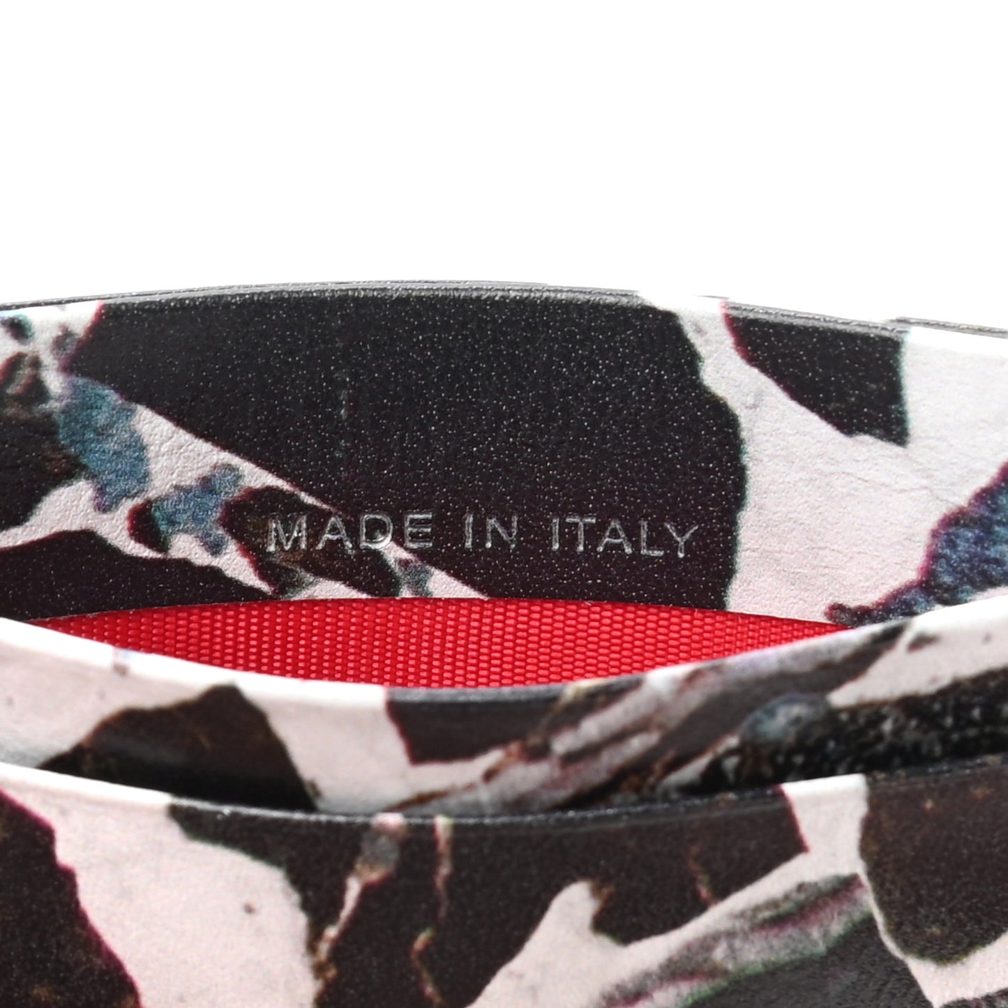 Calfskin Print Studded Card Holder