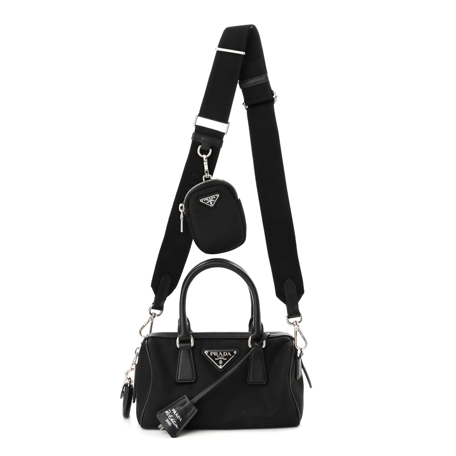 Prada Nylon Saffiano Re-Edition 2005 Top Handle Crossbody Bag Black 1 of 13