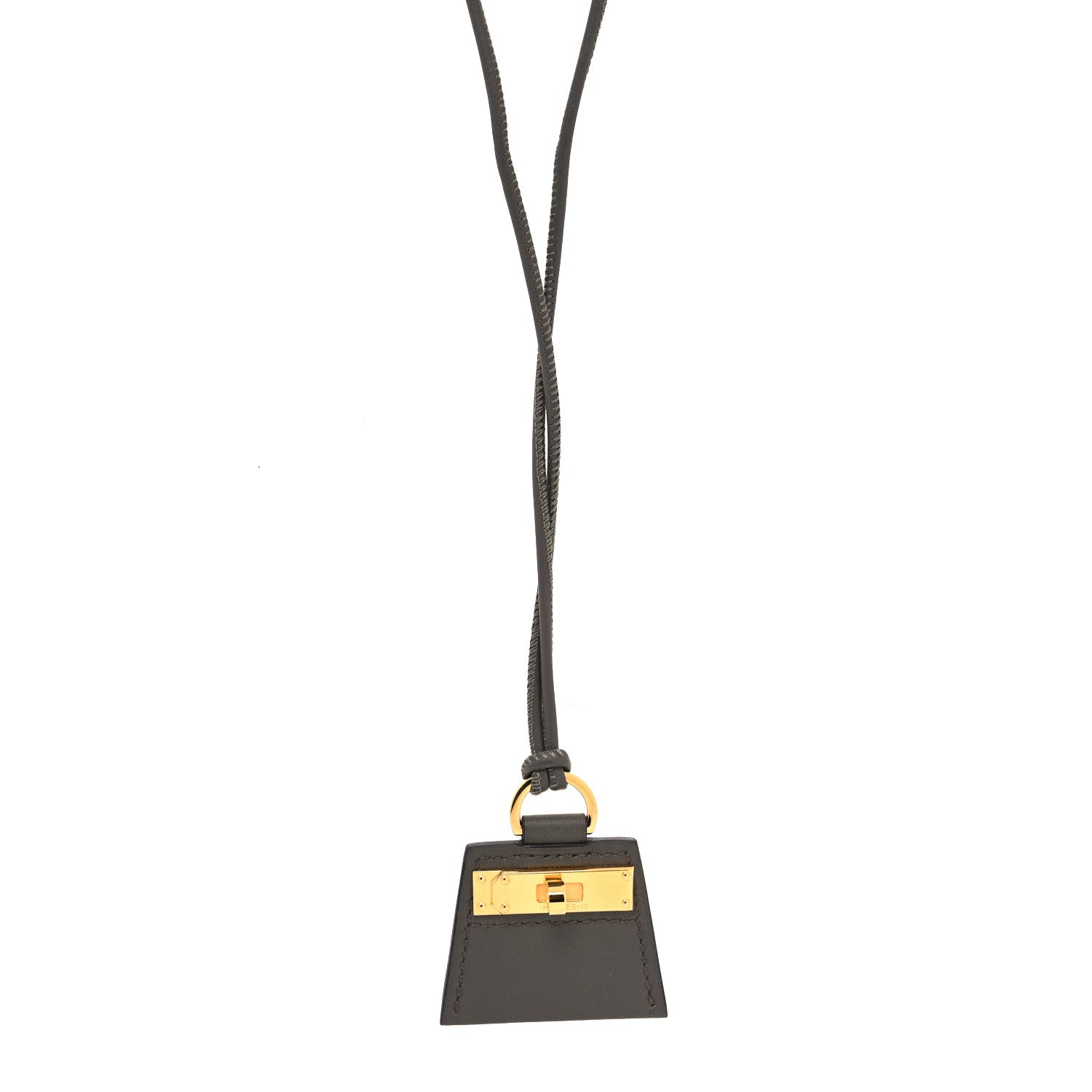 Hermes Swift Small Monpetitkelly Pendant Necklace Etain 1 of 5