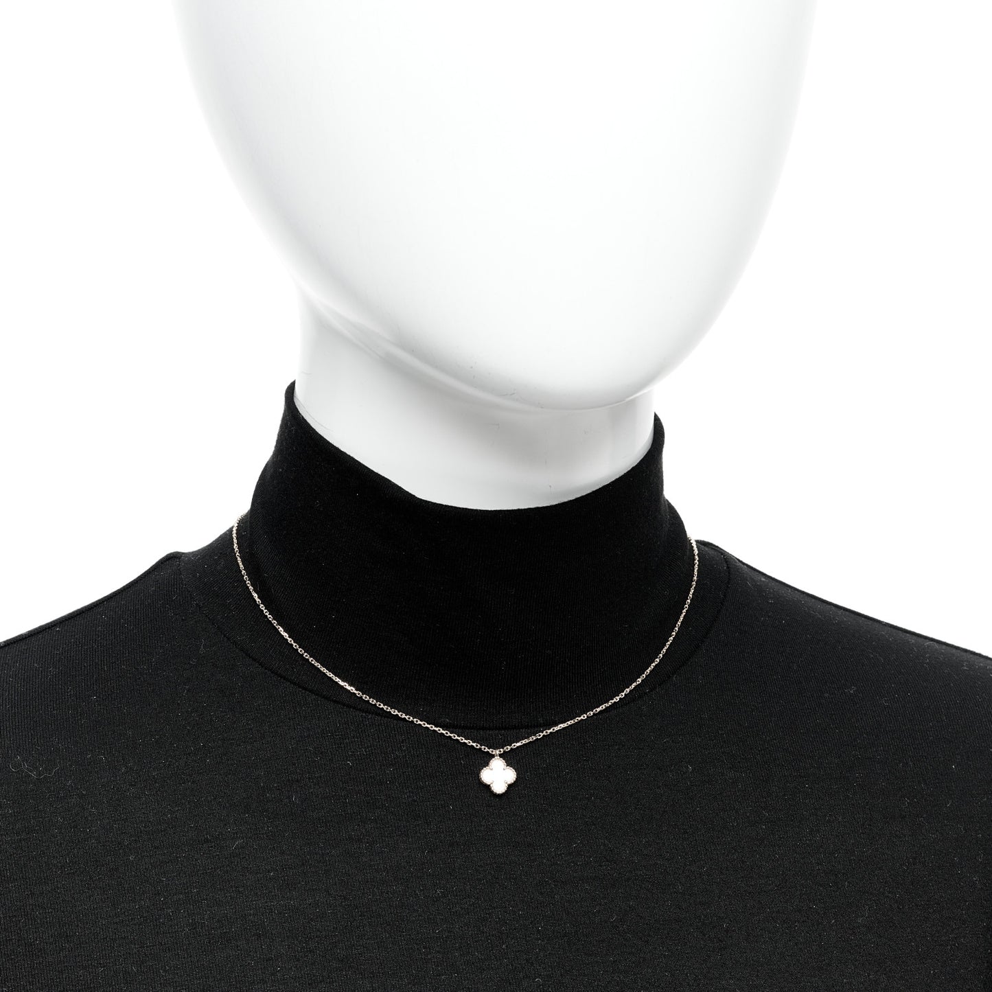 18K Yellow Gold Mother of Pearl Sweet Alhambra Pendant Necklace