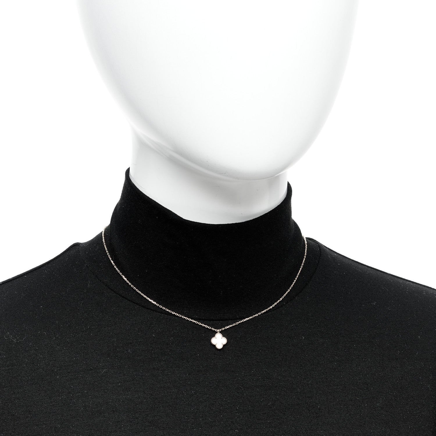 Van Cleef & Arpels 18K Yellow Gold Mother of Pearl Sweet Alhambra Pendant Necklace 2 of 5