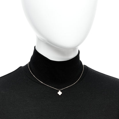 Van Cleef & Arpels 18K Yellow Gold Mother of Pearl Sweet Alhambra Pendant Necklace 2 of 5