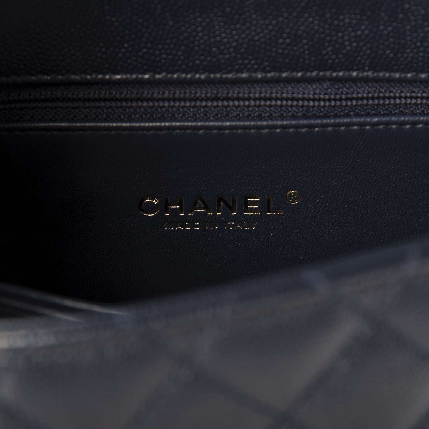 Caviar Quilted Mini Coco Handle Flap Navy