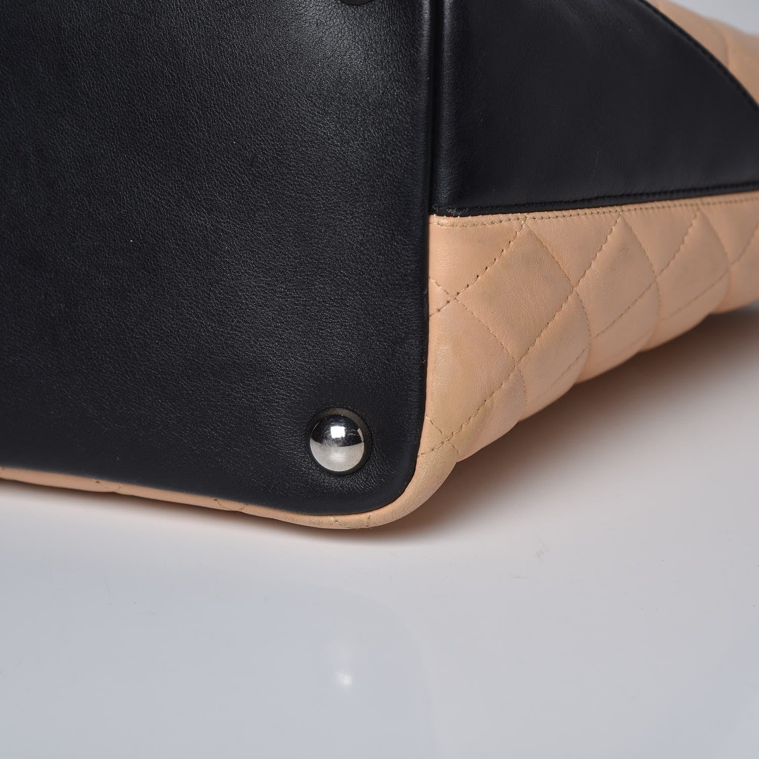 Chanel Calfskin Quilted Large Cambon Tote Beige Black 11 of 16