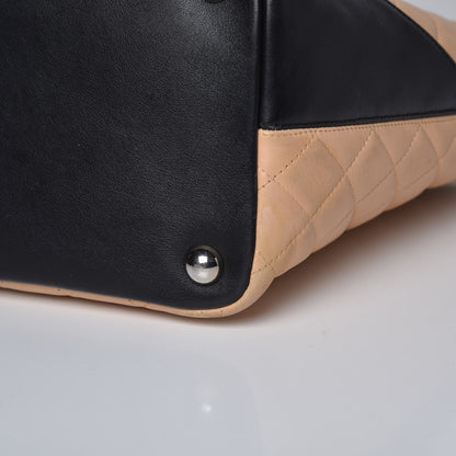 Chanel Calfskin Quilted Large Cambon Tote Beige Black 11 of 16