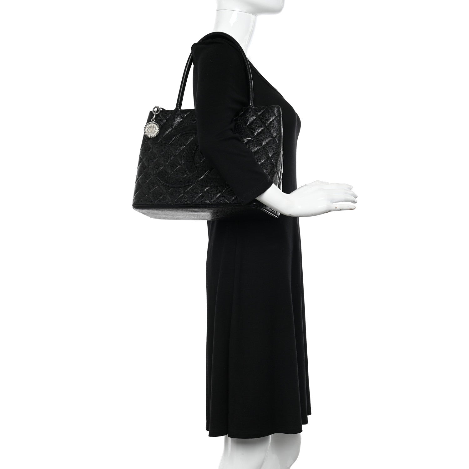 Chanel Caviar Quilted Medallion Tote Black 2 of 10