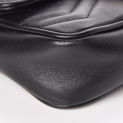 Gucci Calfskin Matelasse Super Mini GG Marmont Shoulder Bag Black 8 of 9