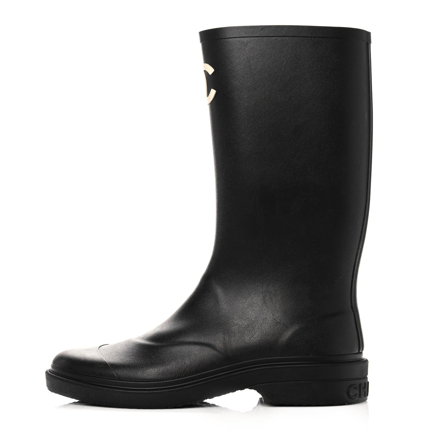 Chanel Caoutchouk CC High Boots 41 Black 1 of 12