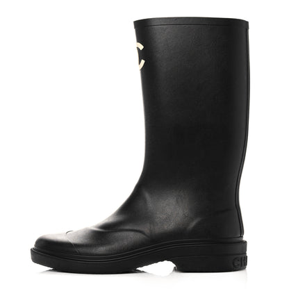 Chanel Caoutchouk CC High Boots 41 Black 1 of 12