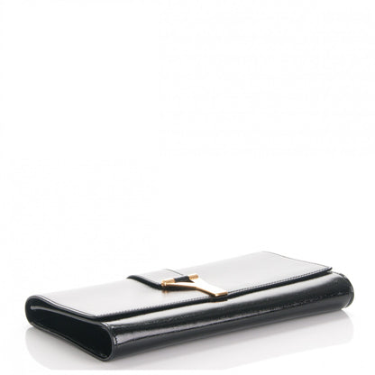 Saint Laurent Textured Patent Classic Y Ligne Clutch Black 4 of 7
