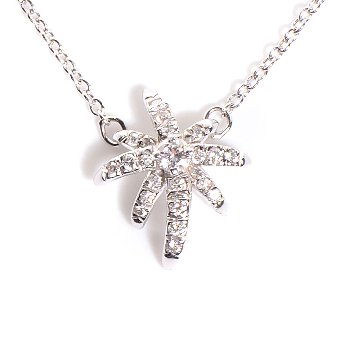Platinum Diamond Fireworks Pendant Necklace