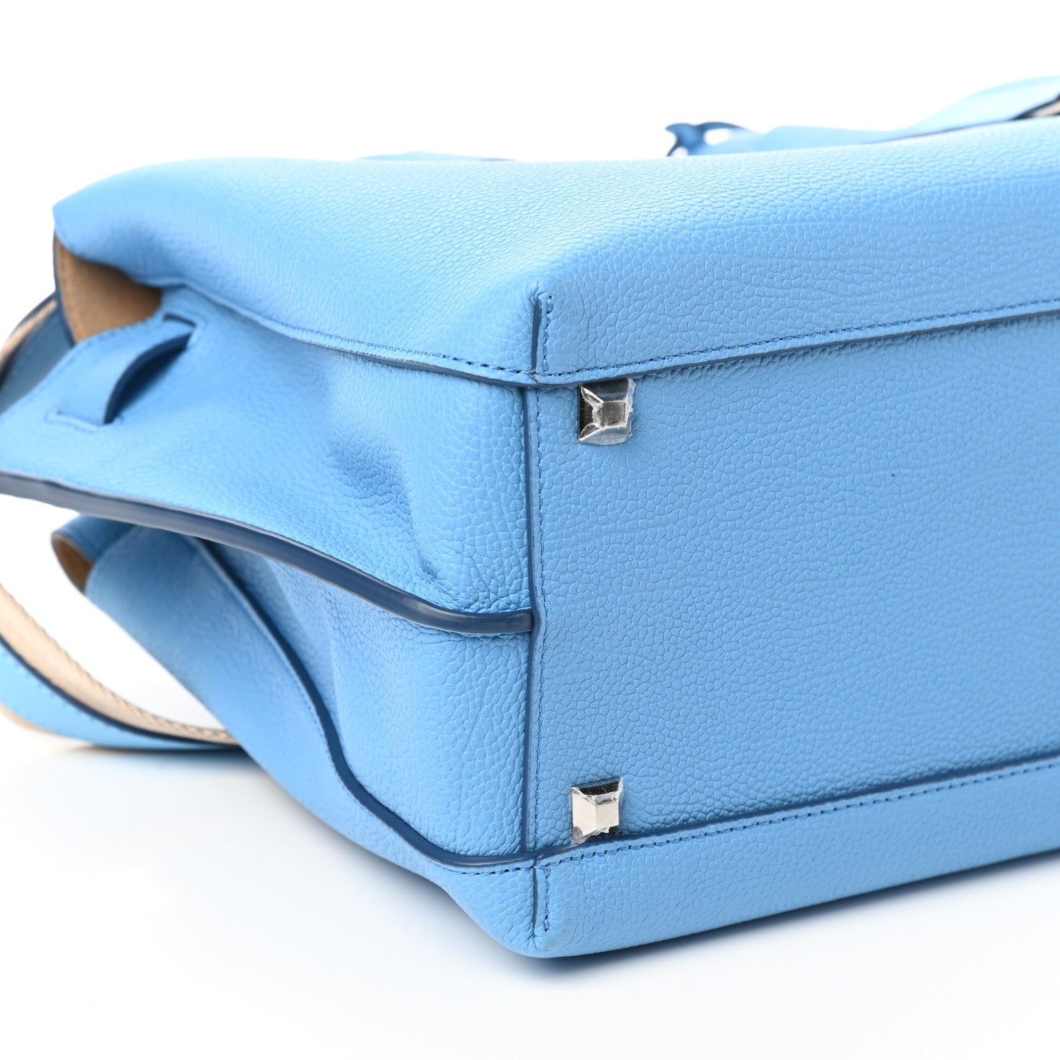 MCM Grained Calfskin Medium Milla Tote Tile Blue 8 of 9