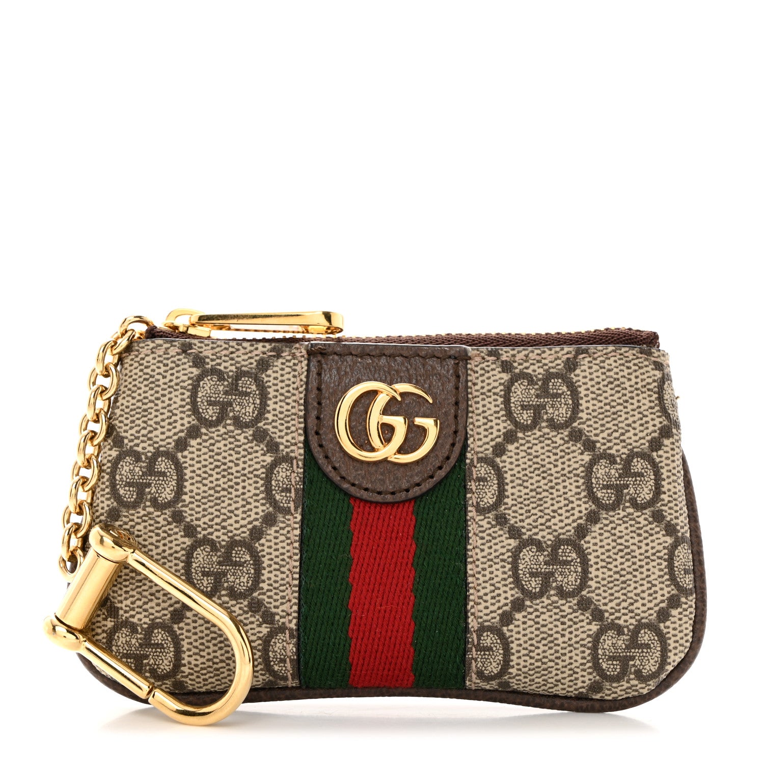 Gucci GG Supreme Monogram Web Ophidia Key Case Beige New Acero 1 of 7