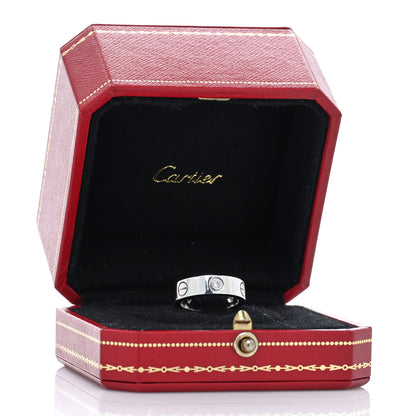 Cartier 18K White Gold 3 Diamond 5.5mm LOVE Ring 50 5.25 5 of 5