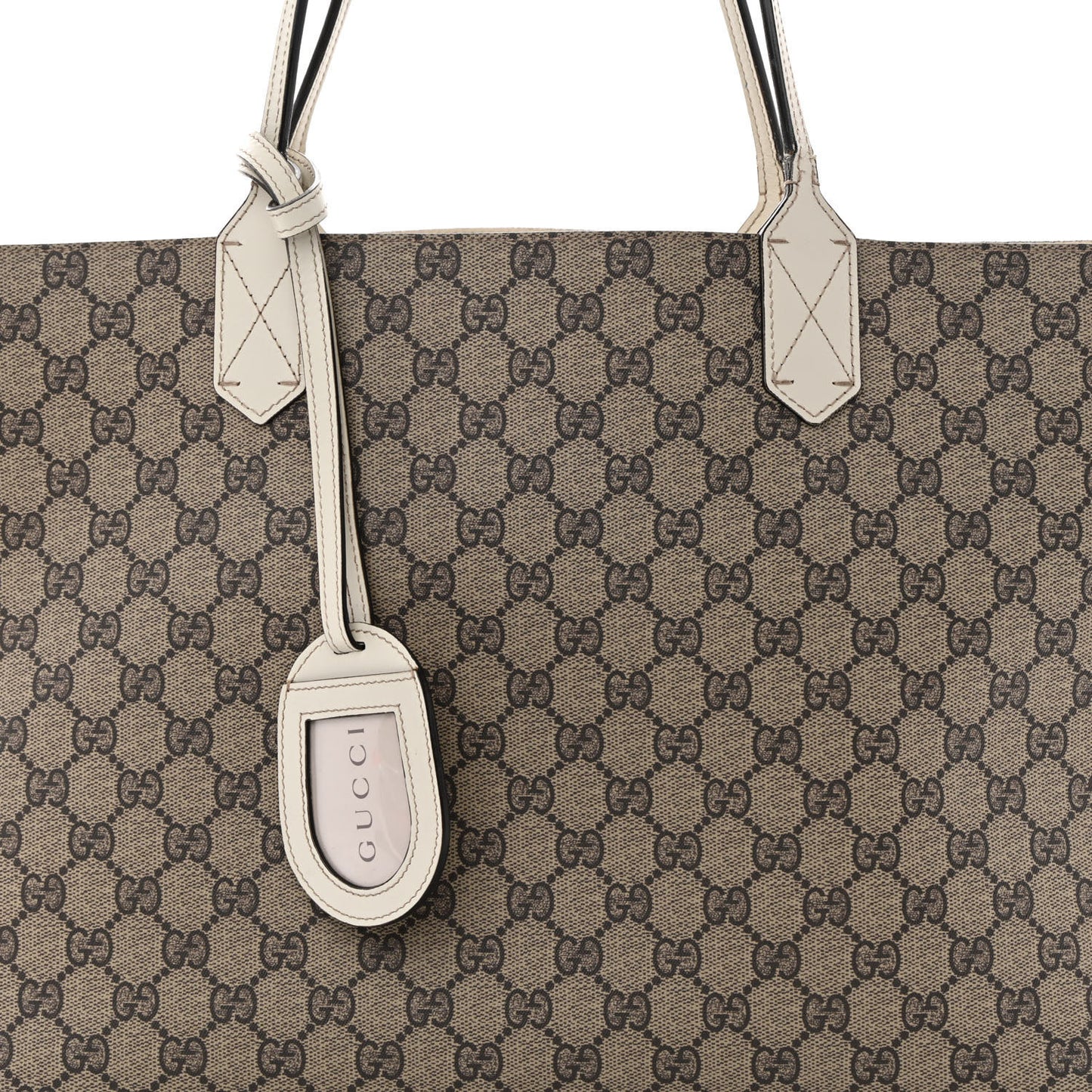 GG Supreme Monogram Medium Reversible Tote Beige White