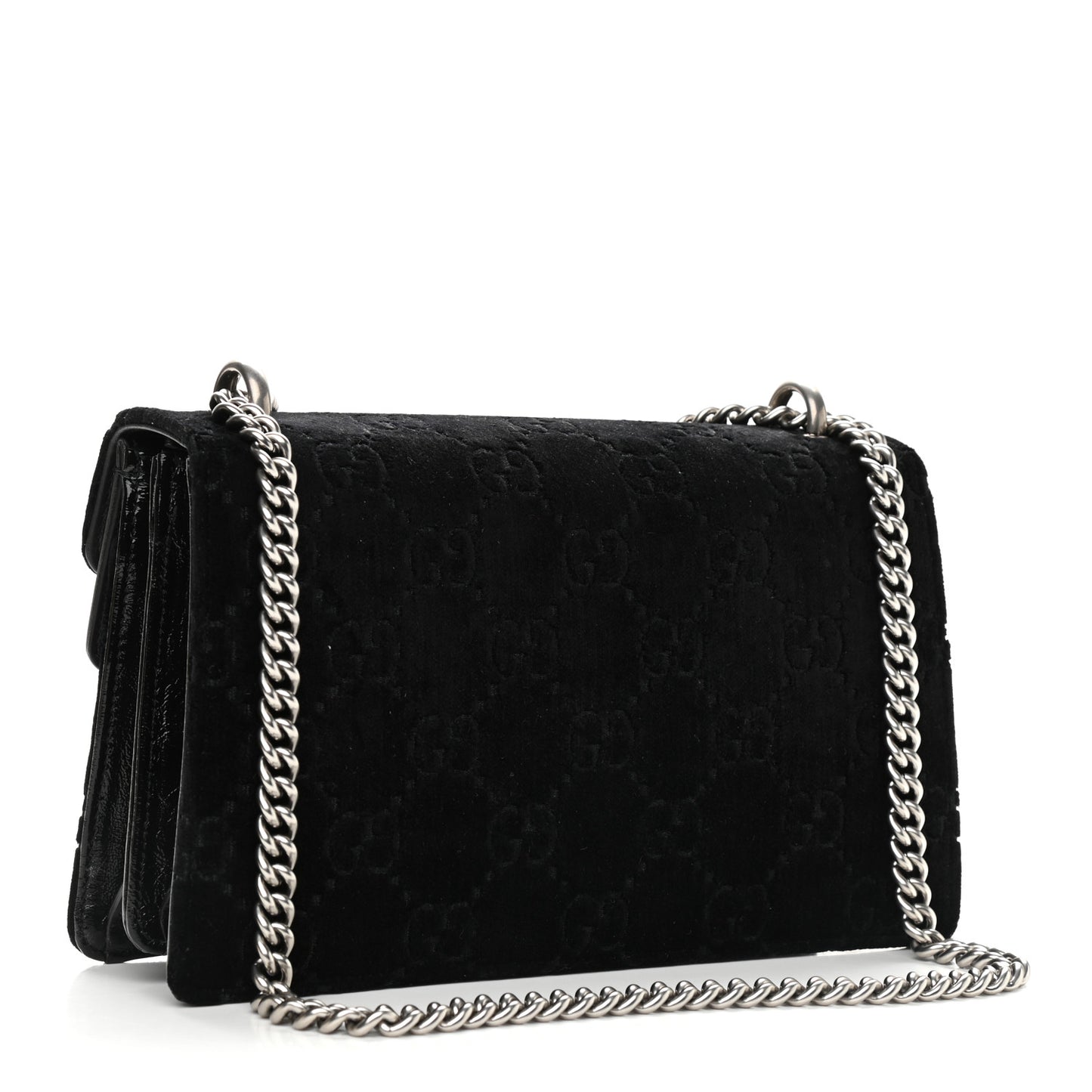 Velvet GG Monogram Small Dionysus Shoulder Bag Black