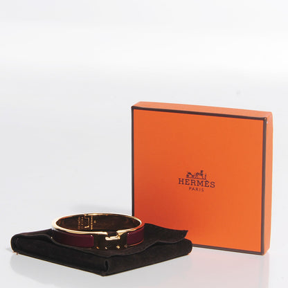 Hermes Enamel Narrow Clic Clac H Bracelet PM Burgundy 8 of 8