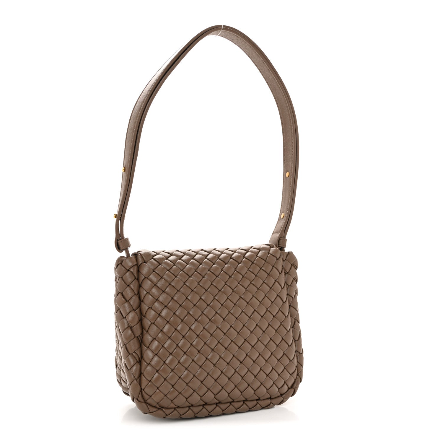 Bottega Veneta Nappa Intreccio Mini Cobble Shoulder Bag Taupe Grey 3 of 12