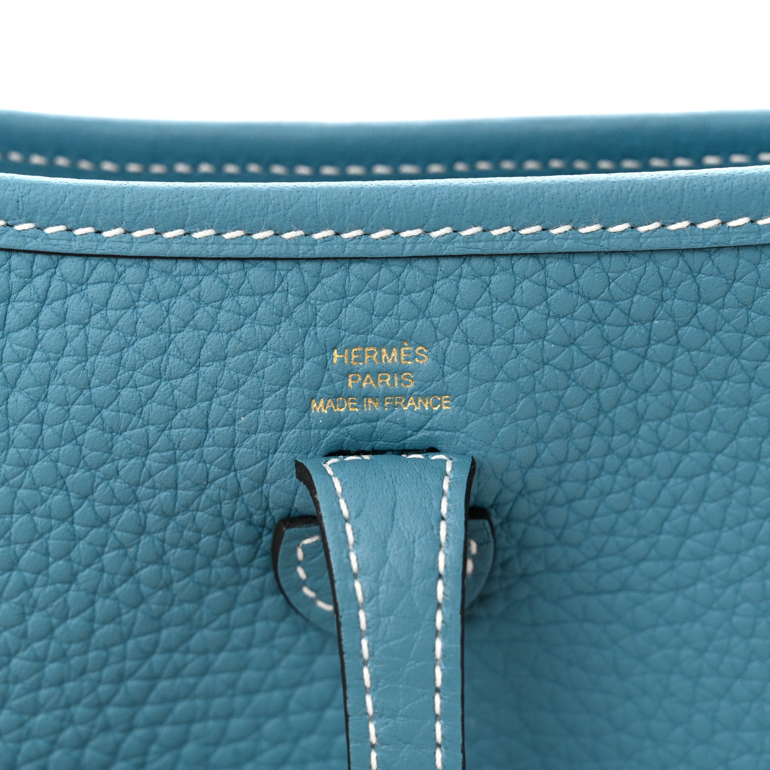 HERMES エルメス 76-7621 半袖カットソー スクエアネック  ブルー系 34 [240101515815] レディース Hermes Evelyne TPM Bleu Zellige Clemence Gold Hardware