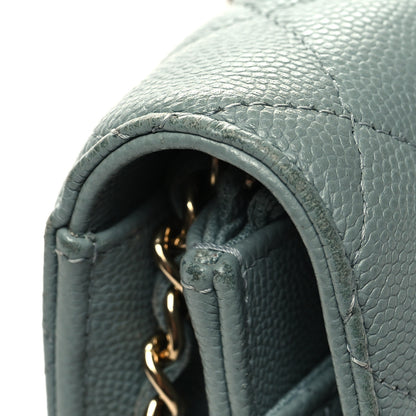 Chanel Caviar Quilted Wallet on Chain WOC Light Blue 12 of 12