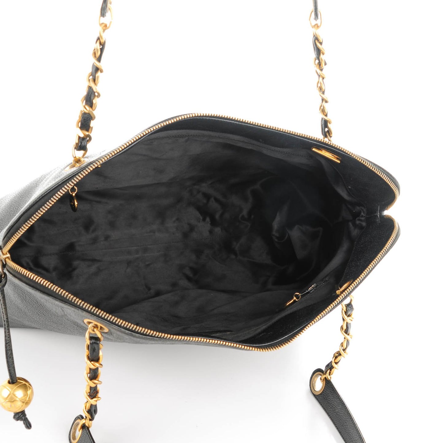 Caviar Large CC Shoulder Bag Black