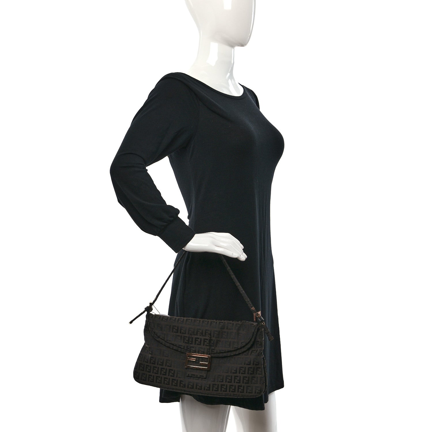 Fendi Zucchino Baguette Black 2 of 9