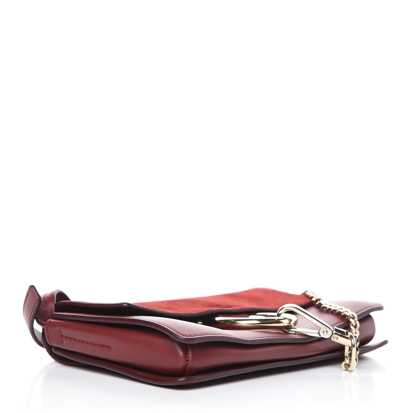 Suede Calfskin Small Faye Shoulder Bag Plum Purple