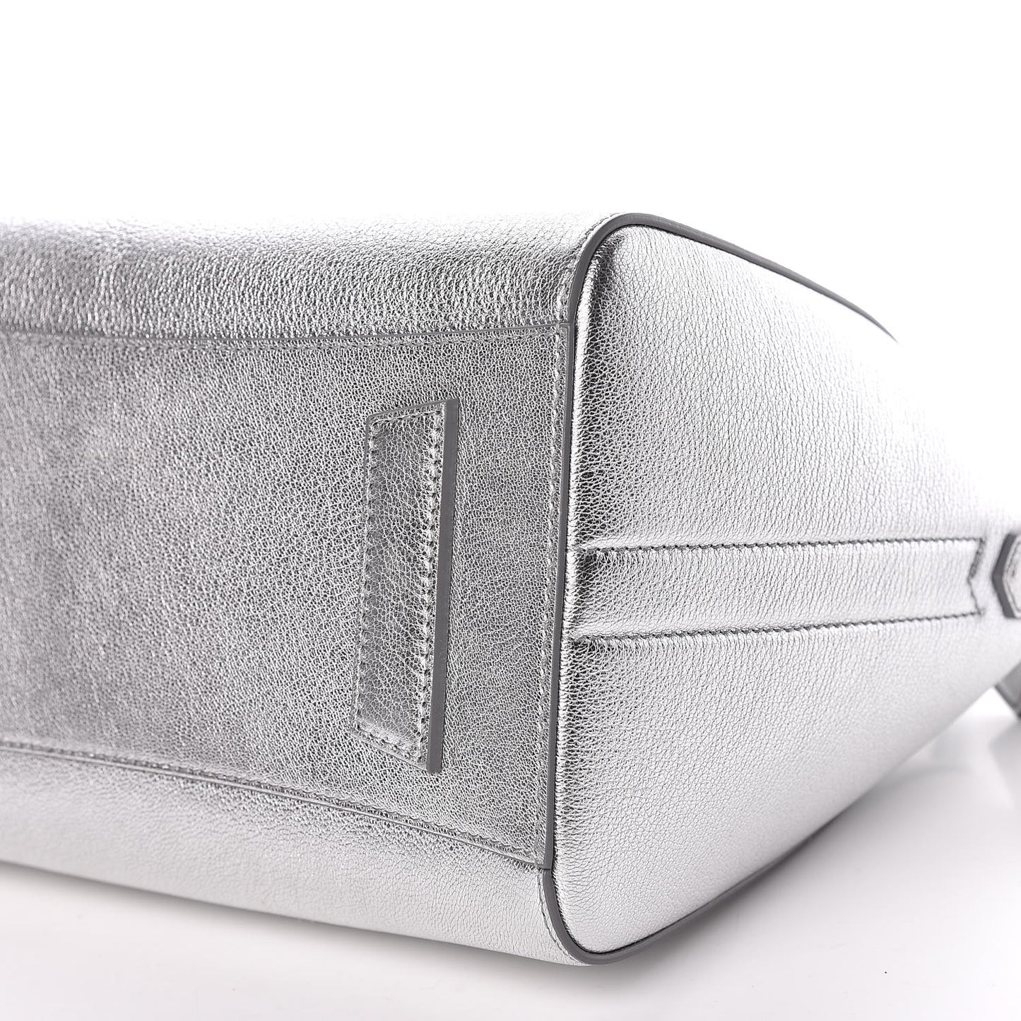 Metallic Sugar Goatskin Small Antigona Silver